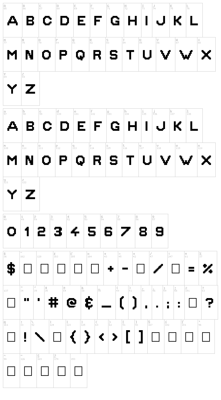 Golden Age font map